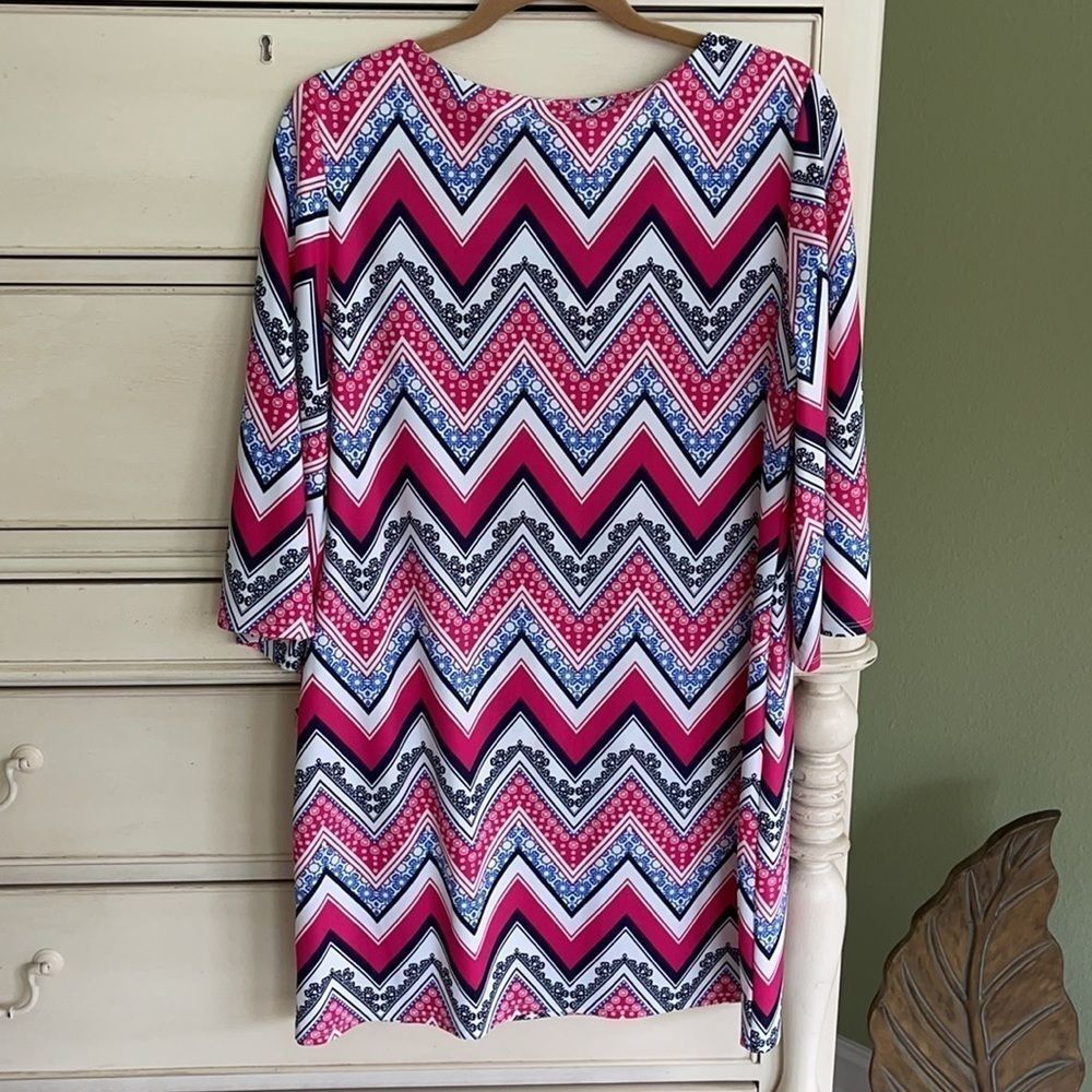 Jude Connally Chevron Print Dress size M - Picture 5 of 7